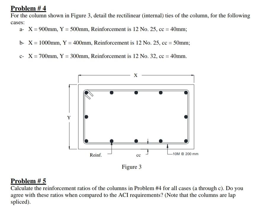 Solved Problem #4 For the column shown in Figure 3, detail | Chegg.com