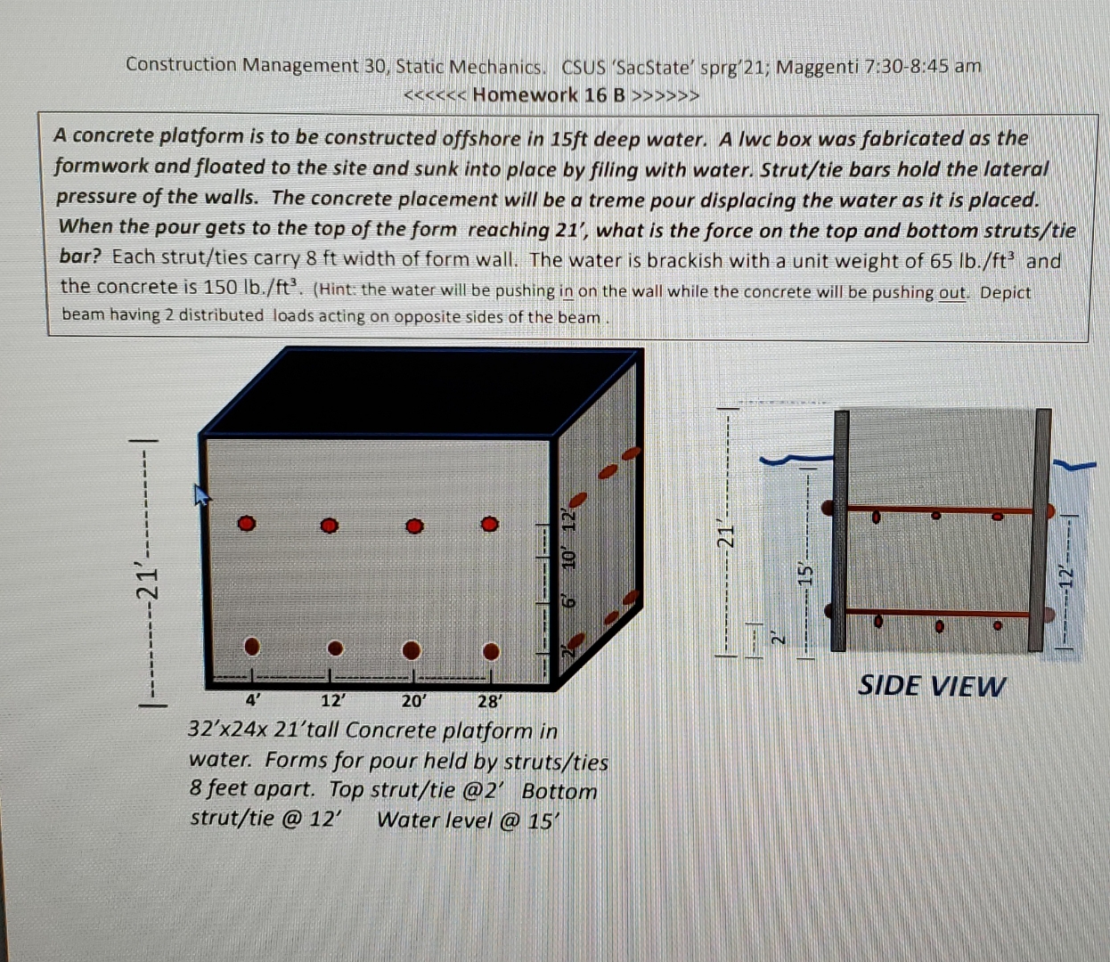 Solved Construction Management 30, ﻿Static Mechanics. CSUS | Chegg.com