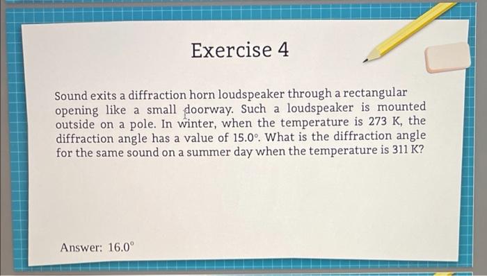 Solved Exercise 4 a Sound exits a diffraction horn | Chegg.com
