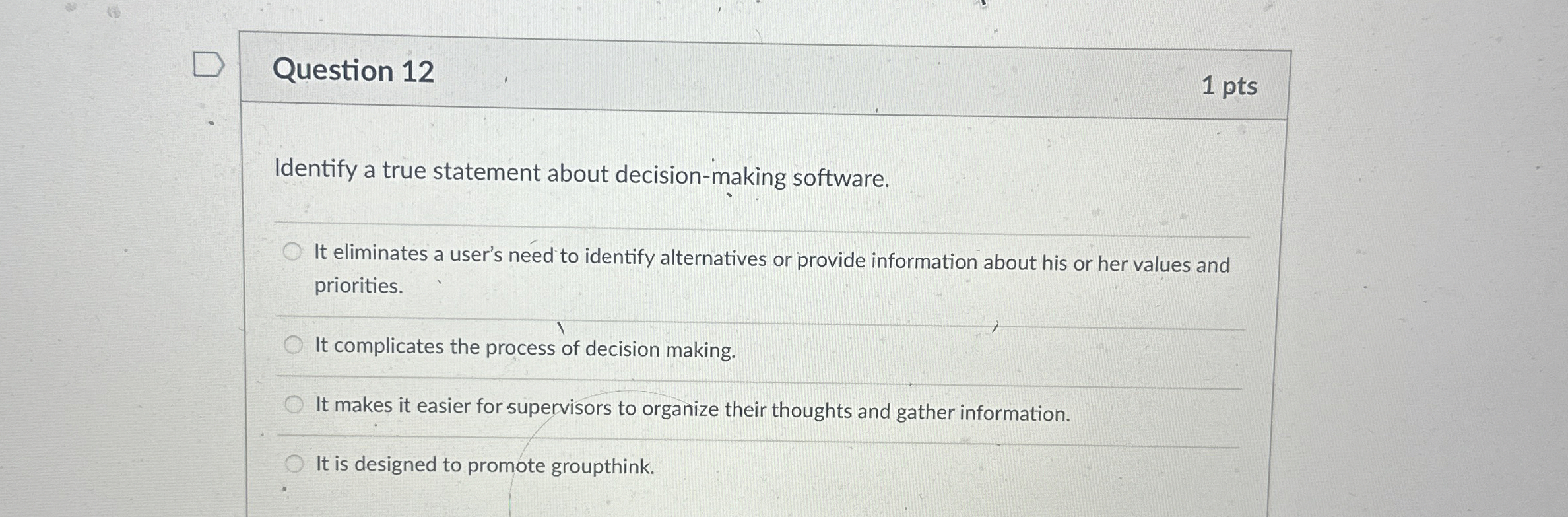 Solved Question 121 ﻿ptsIdentify a true statement about | Chegg.com