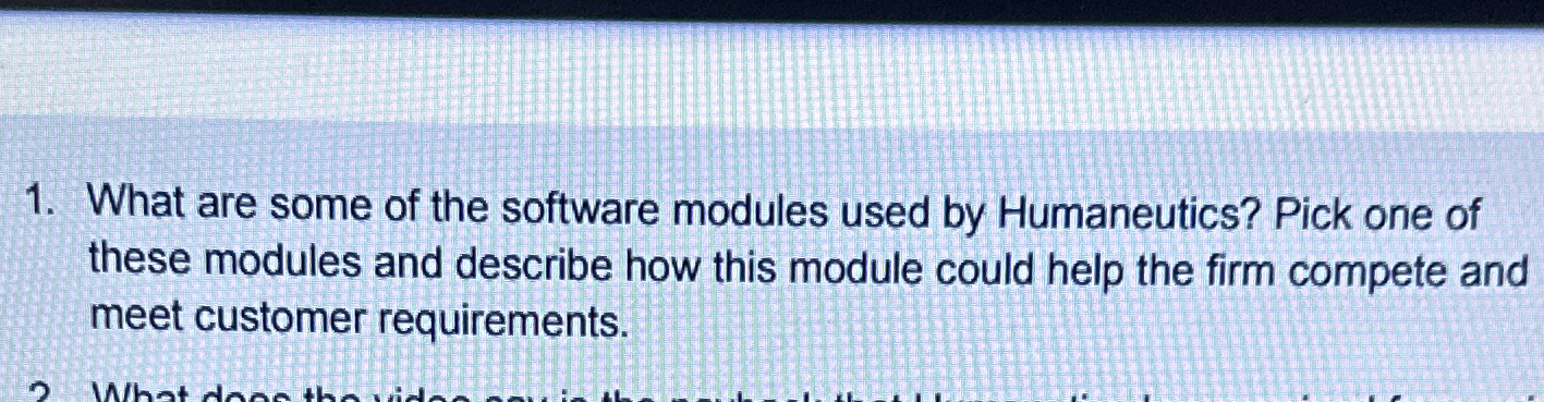 Solved What are some of the software modules used by | Chegg.com