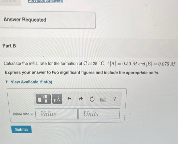 Solved Part A Consider the ronction A + 2BC whose rate at | Chegg.com