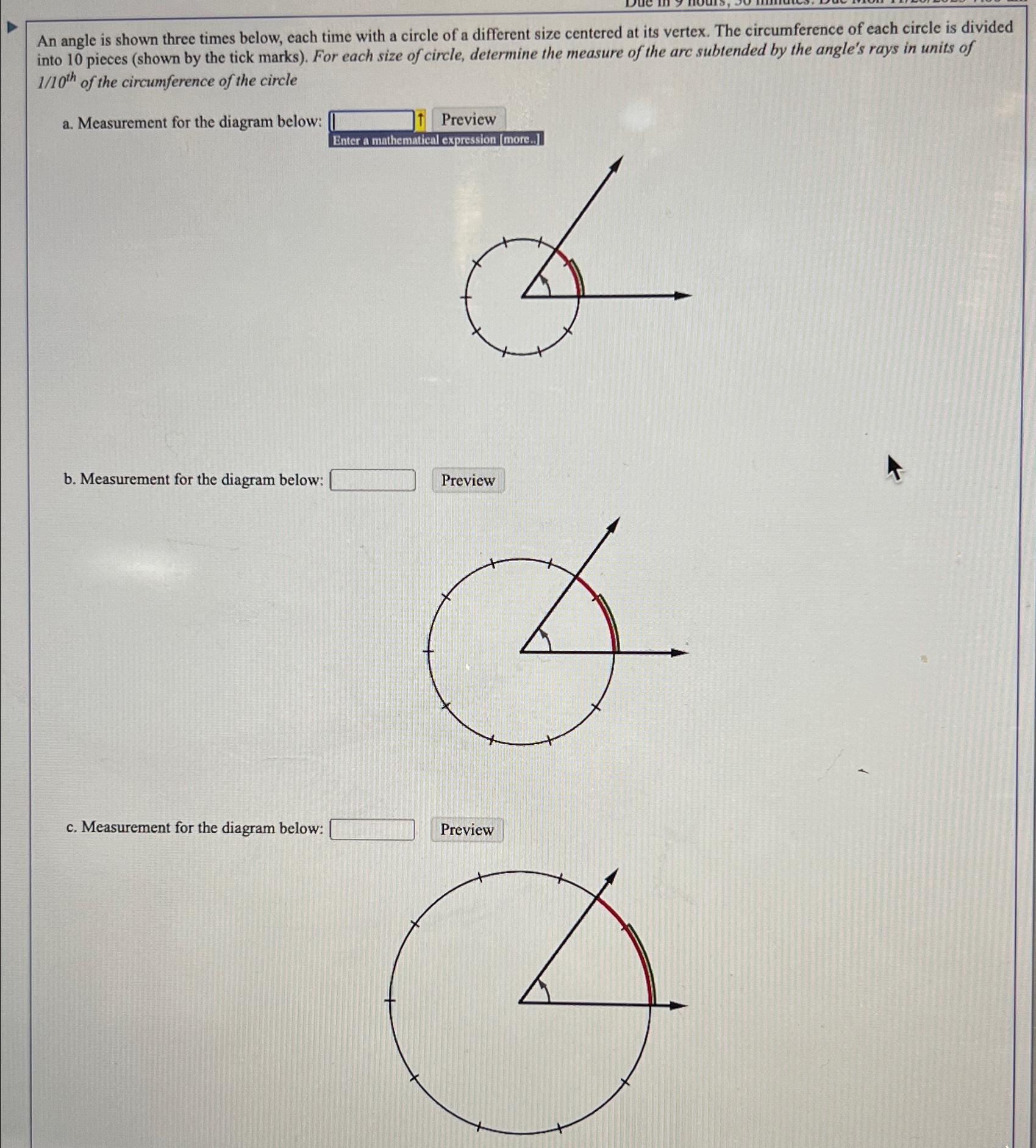 Solved An angle is shown three times below, each time with a | Chegg.com