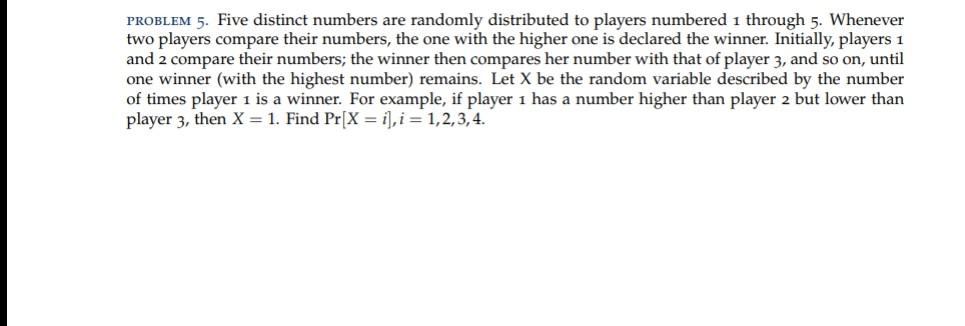 Solved PROBLEM 5. Five distinct numbers are randomly | Chegg.com