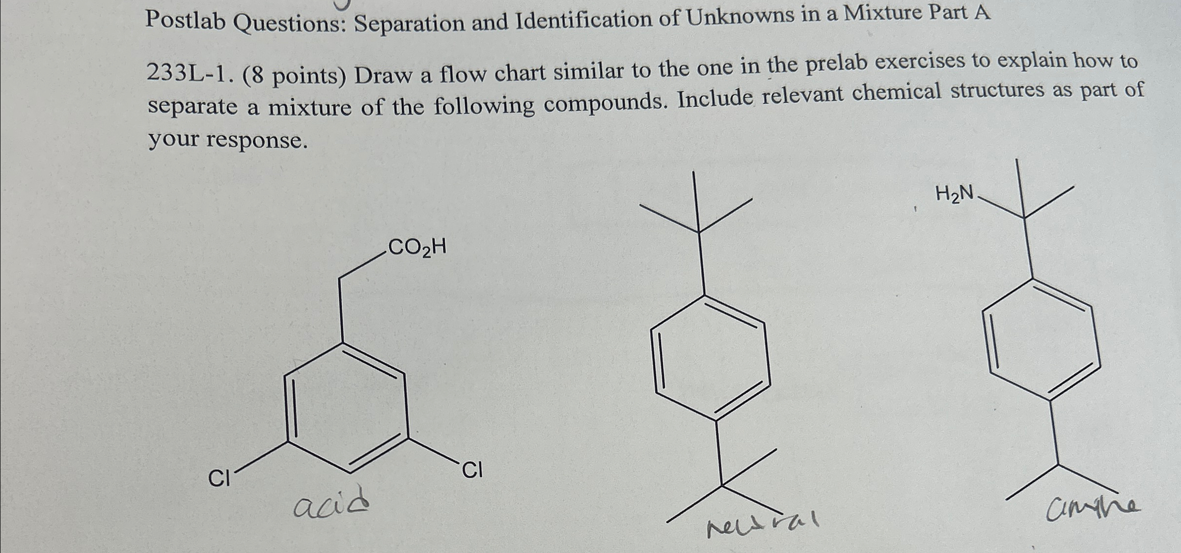 Solved Postlab Questions: Separation and Identification of | Chegg.com