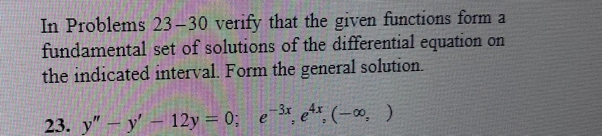 Solved In Problems 23-30 verify that the given functions | Chegg.com