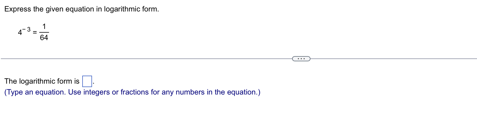 Solved Express the given equation in logarithmic | Chegg.com