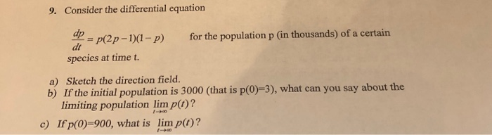 Solved 9. Consider the differential equation for the | Chegg.com