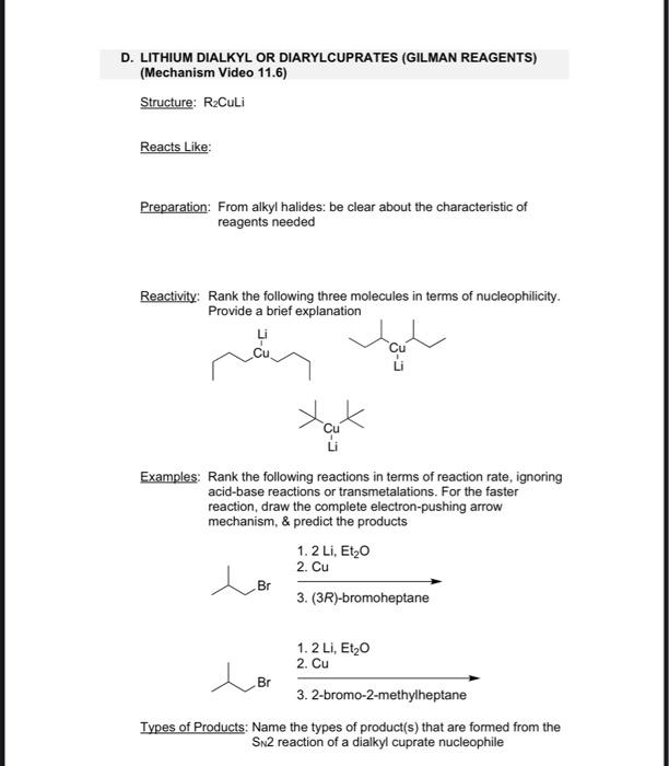 Solved Preparation: From alkyl halides: be clear about the | Chegg.com
