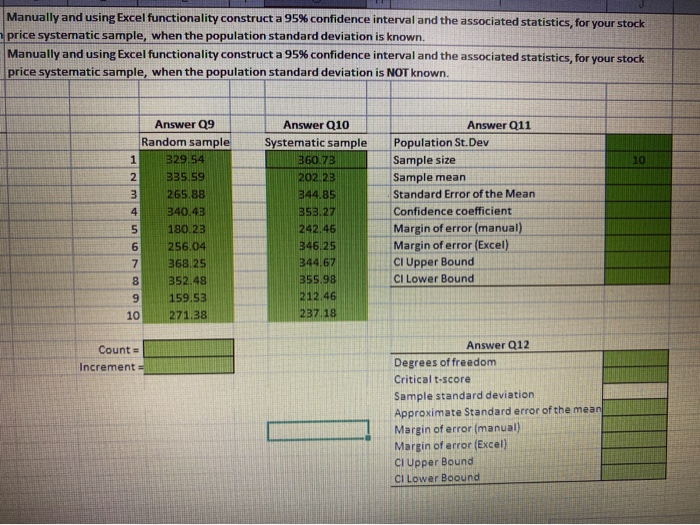 Solved Manually and using Excel functionality construct a | Chegg.com