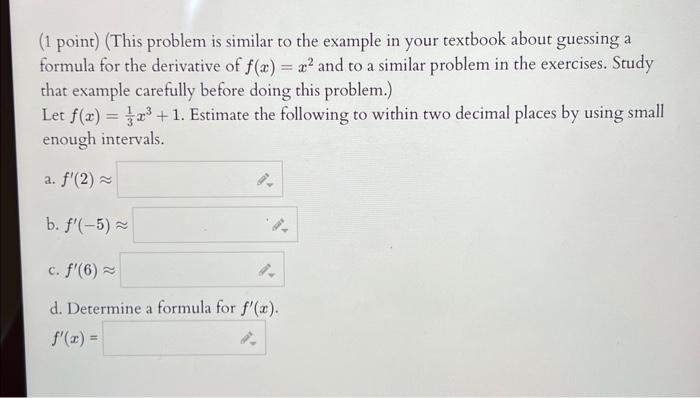 Solved (1 Point) (This Problem Is Similar To The Example In | Chegg.com