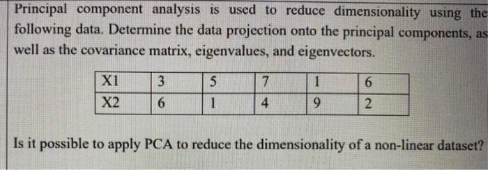Solved Principal component analysis is used to reduce | Chegg.com