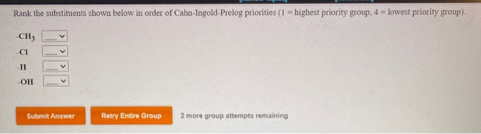 Solved Rank The Substituents Shown Below In Order Of Chegg Com