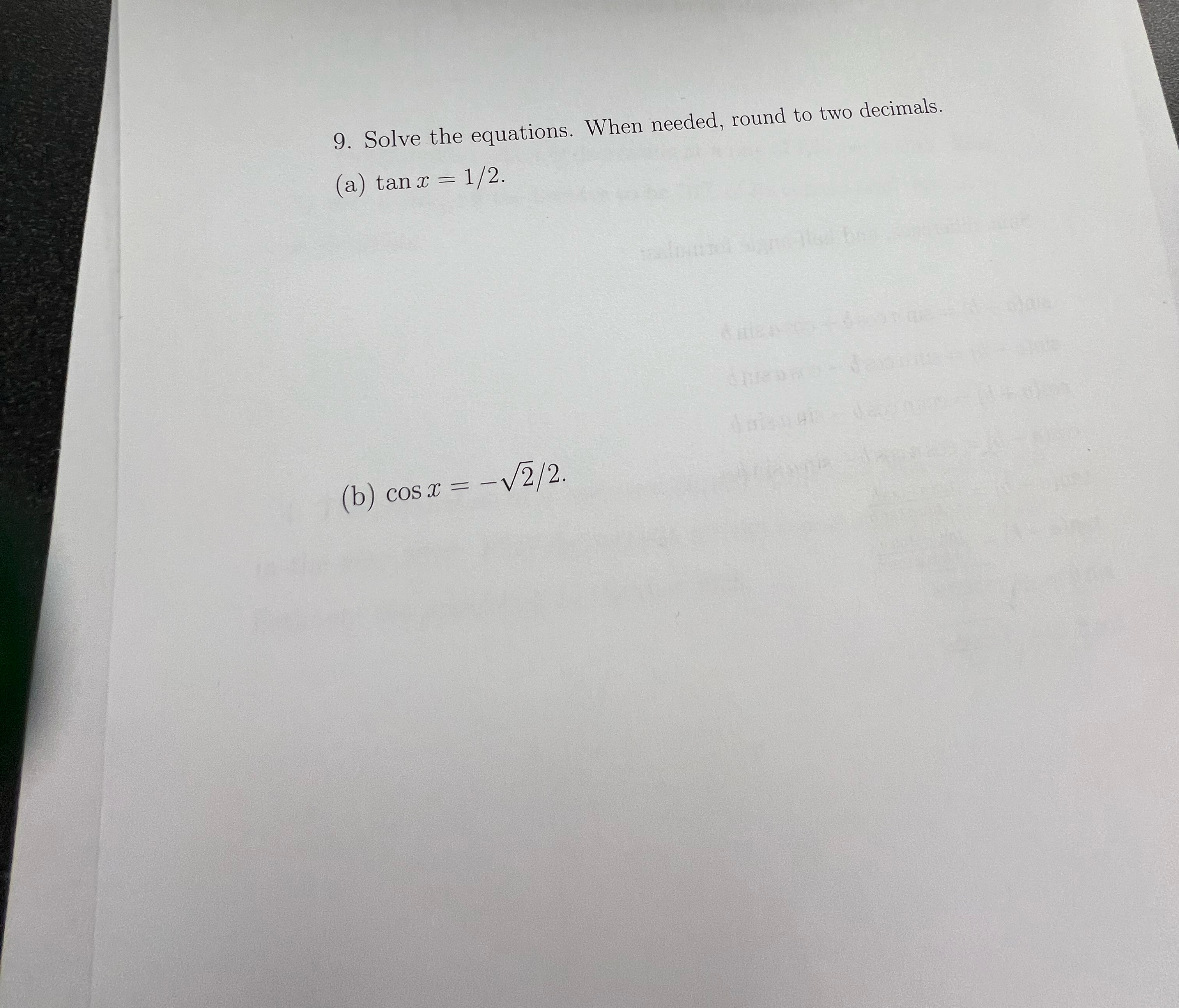 Solve the equations. When needed, round to two | Chegg.com