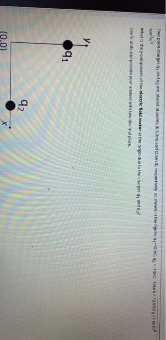 Solved Two point charges qand 2 are placed at points | Chegg.com