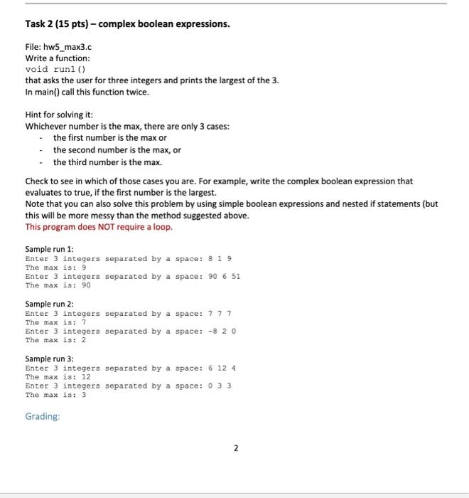 Solved Task 2 (15 pts) - complex boolean expressions. File: | Chegg.com