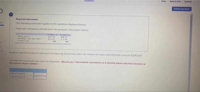 Solved Check my work Required information Mhe following | Chegg.com