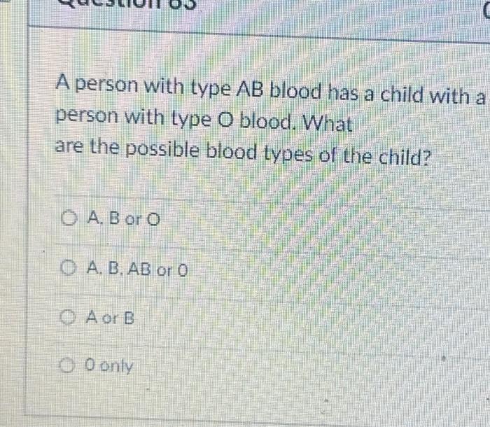 Solved A Person With Type AB Blood Has A Child With Person | Chegg.com