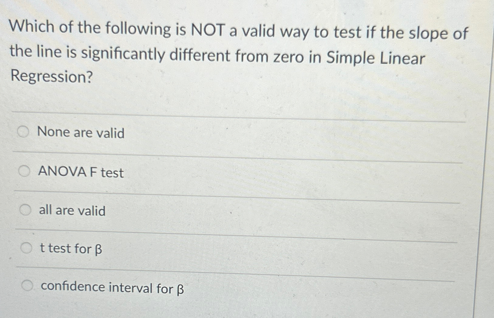 Solved Which of the following is NOT a valid way to test if | Chegg.com