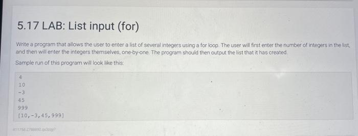 Solved Write a program that allows the user to enter a list | Chegg.com