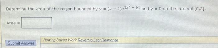 Solved Determine the area of the region bounded by y = (x − | Chegg.com