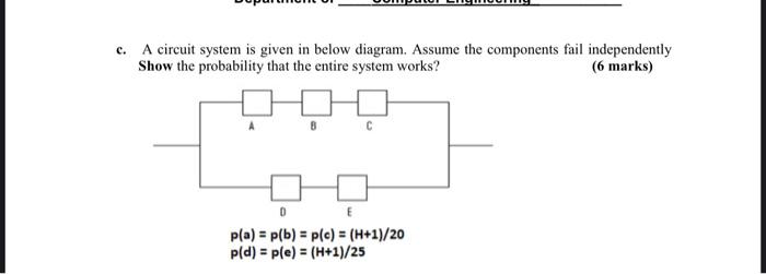 Solved c. A circuit system is given in below diagram. Assume | Chegg.com