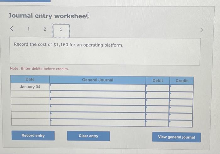 Solved Journal entry worksheed Record the cost of $1,160 for | Chegg.com