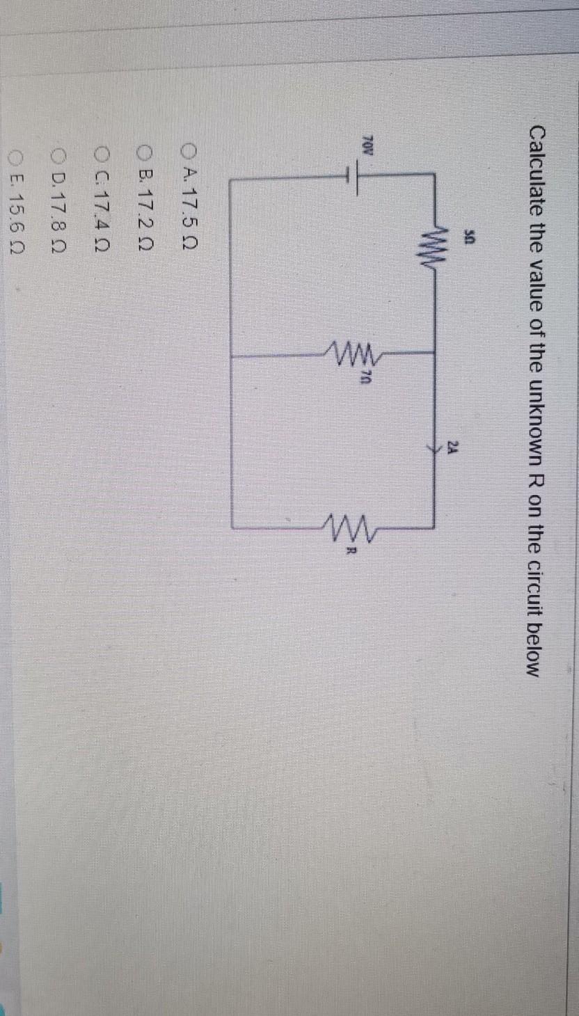 Solved Calculate the value of the unknown R on the circuit | Chegg.com