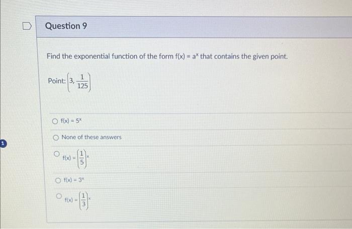 Solved Find The Exponential Function Of The Form F(x)=ax | Chegg.com