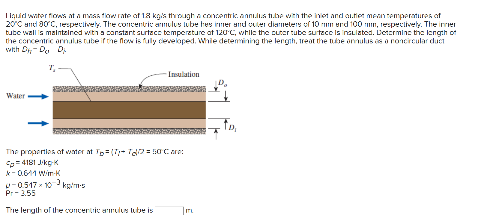 Solved Liquid water flows at ﻿a mass flow rate of 1.8kgs | Chegg.com