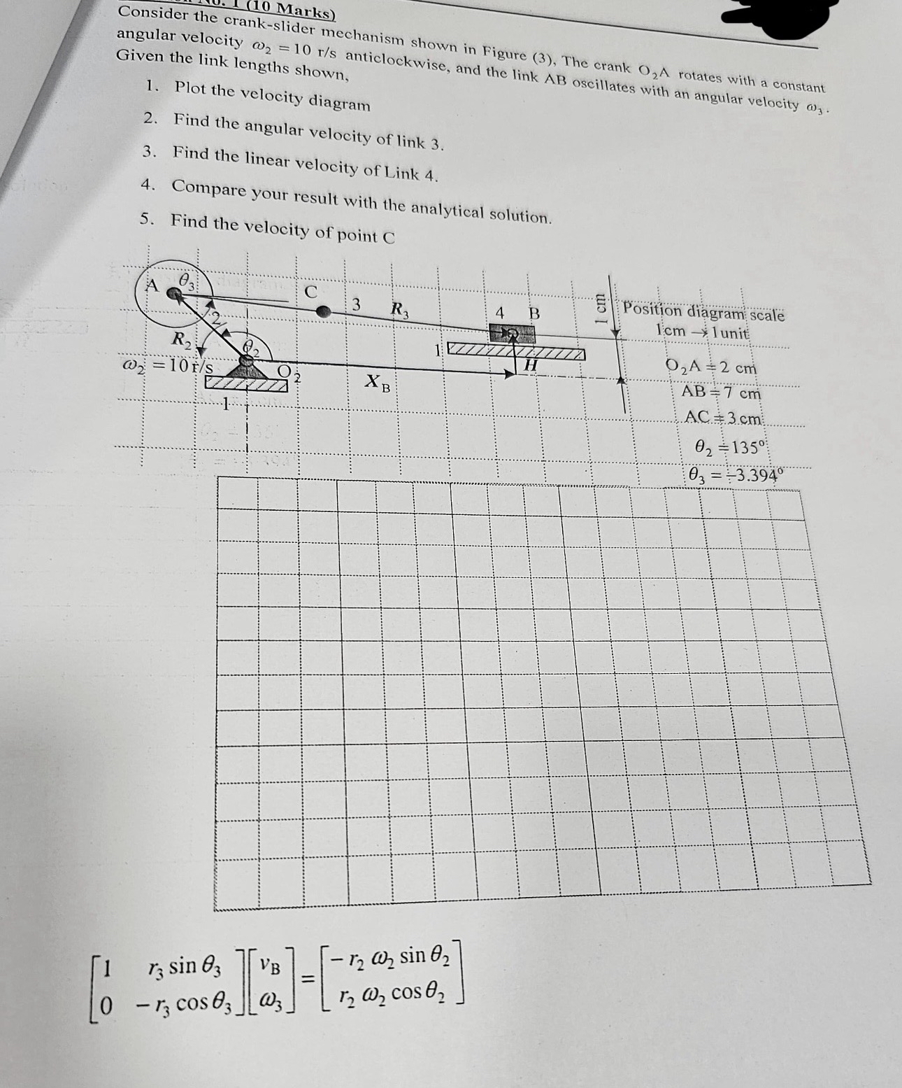 Solved Consider the crank-slider mechanism shown in Figure | Chegg.com
