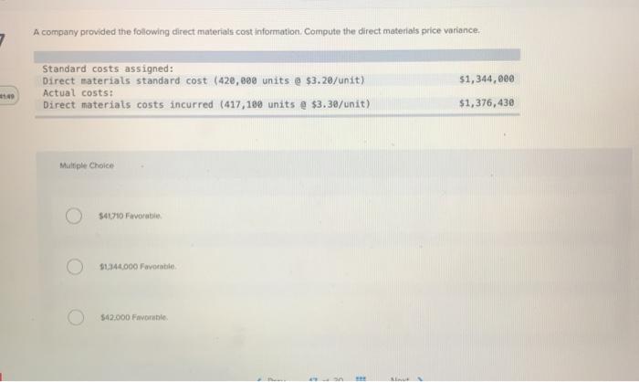 Solved A company provided the following direct materials | Chegg.com