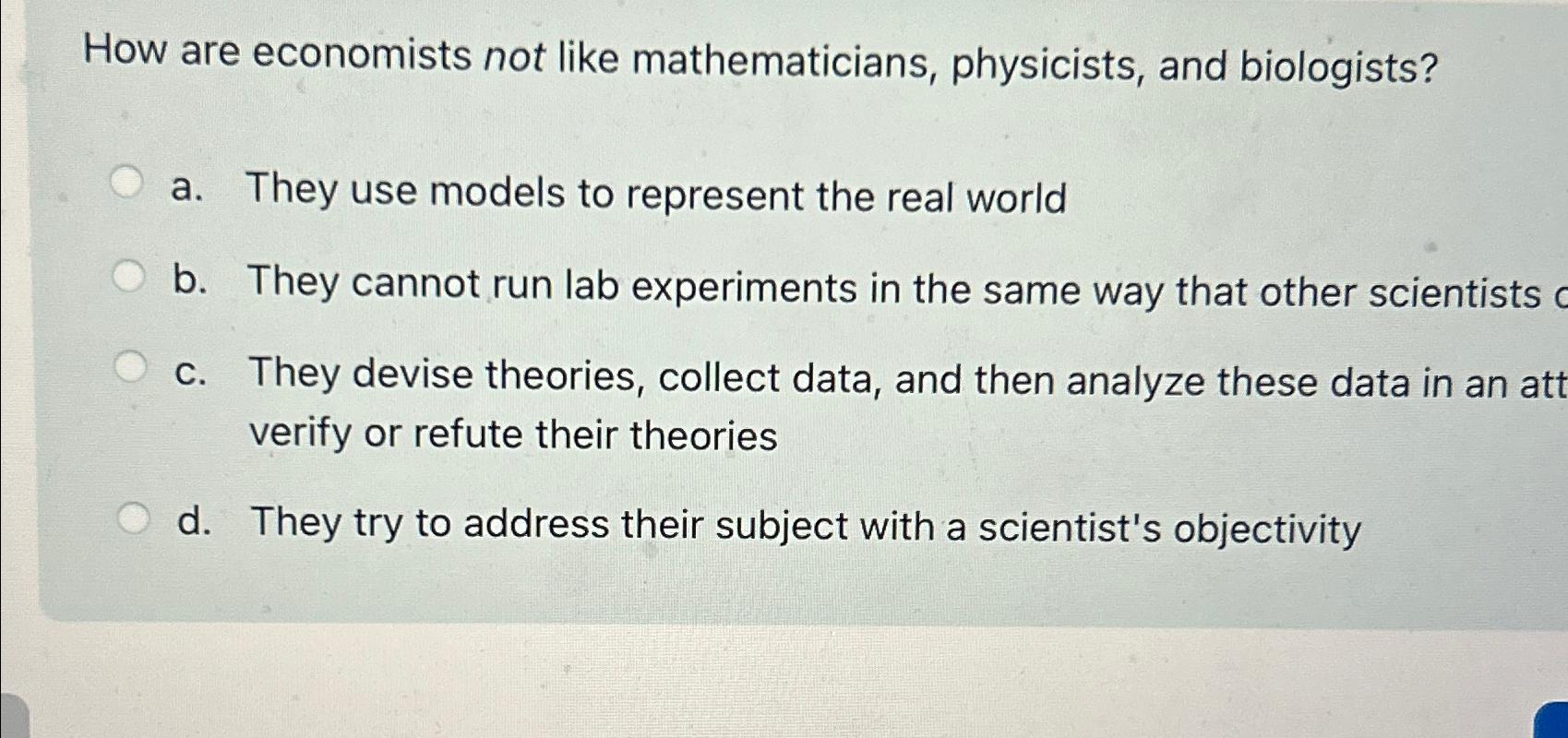 Solved How Are Economists Not Like Mathematicians, | Chegg.com