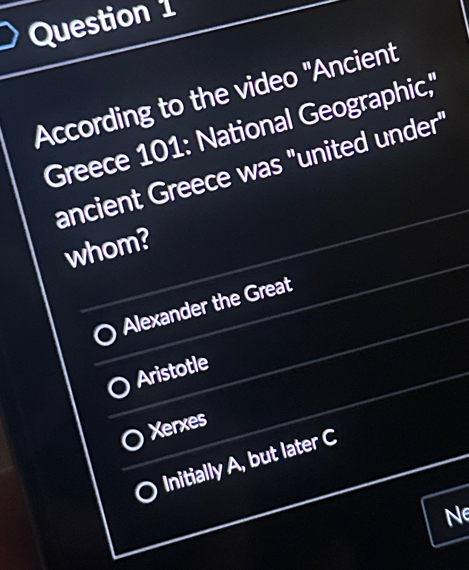 Solved Question 1According to the video "Ancient Greece 101