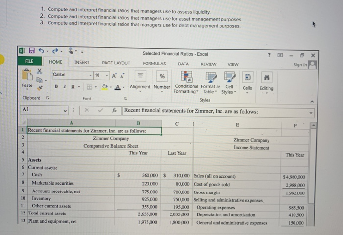 Solved 1. Compute and interpret financial ratios that | Chegg.com