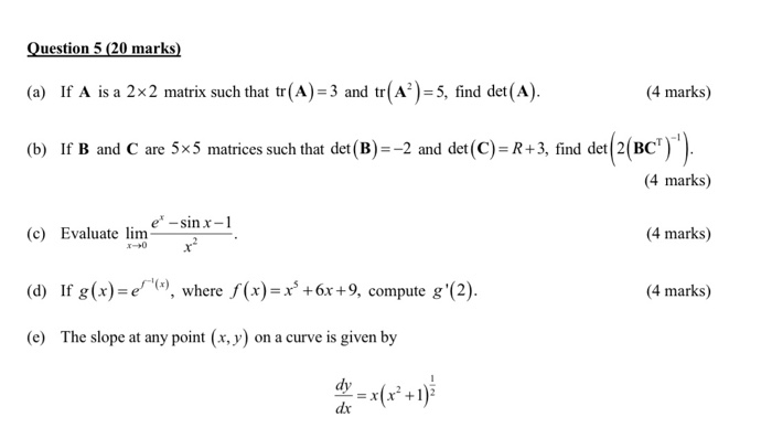 Solved Question 4 Marks A Evaluate The Following I Chegg Com