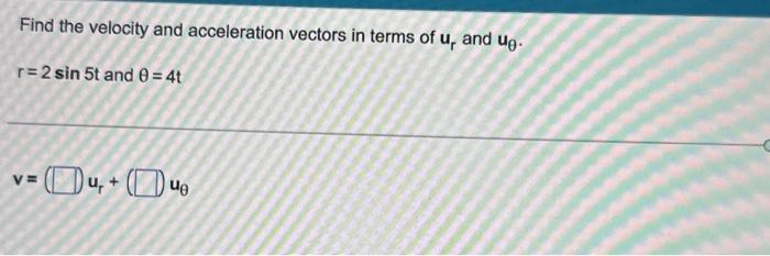 Solved Find the velocity and acceleration vectors in terms | Chegg.com
