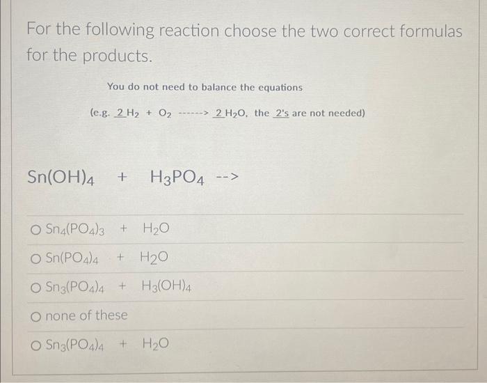 Solved For the following reaction choose the two correct | Chegg.com