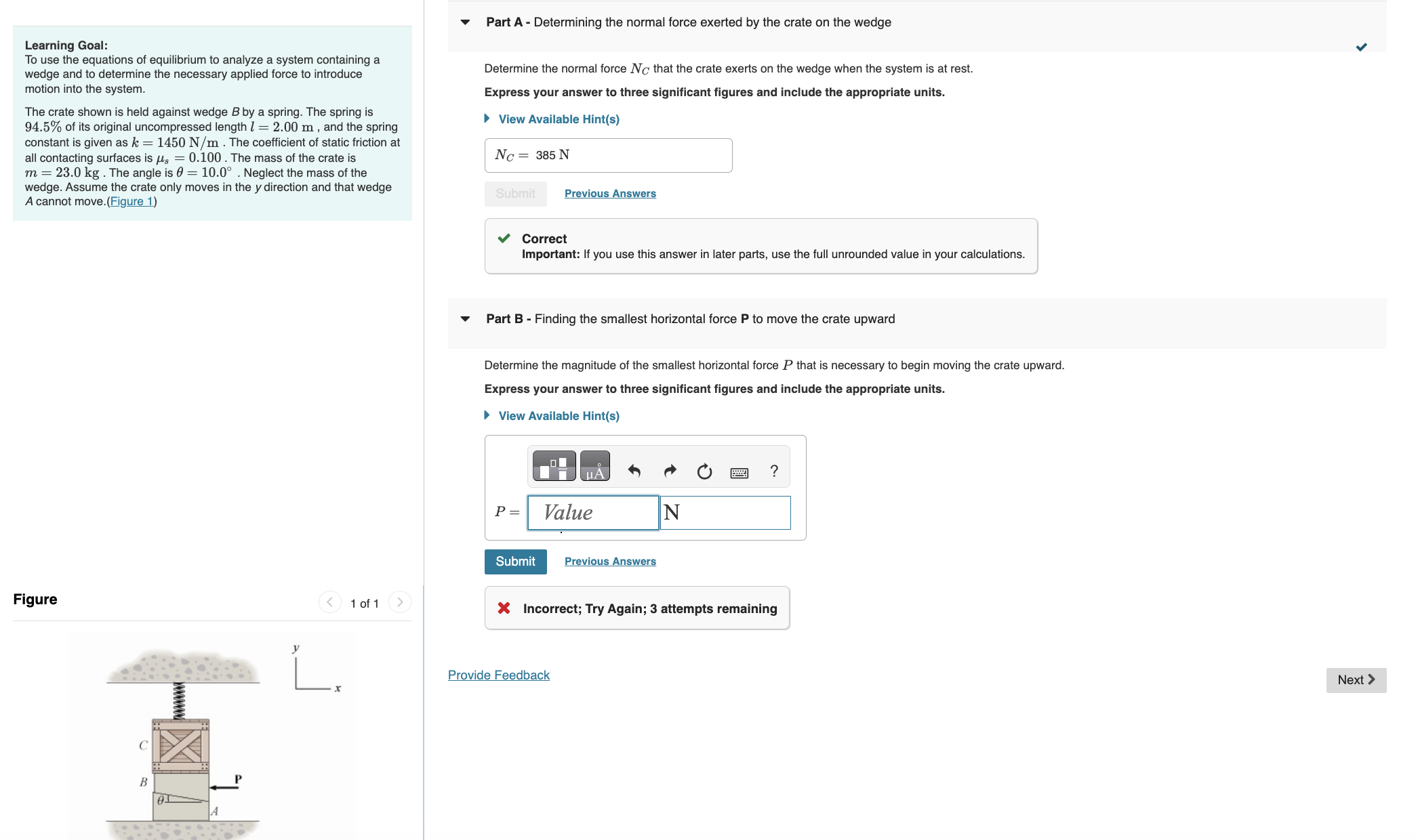 Solved Learning Goal: To use the equations of equilibrium to | Chegg.com