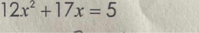 6x 12 2x 5 4x 17