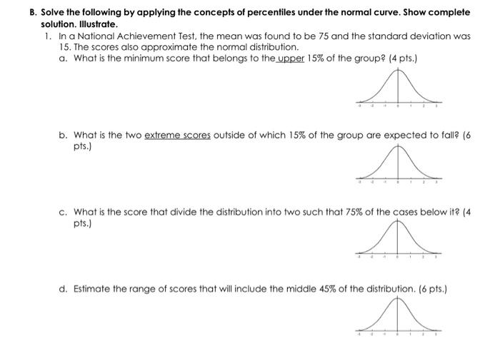 Solved B. Solve The Following By Applying The Concepts Of | Chegg.com