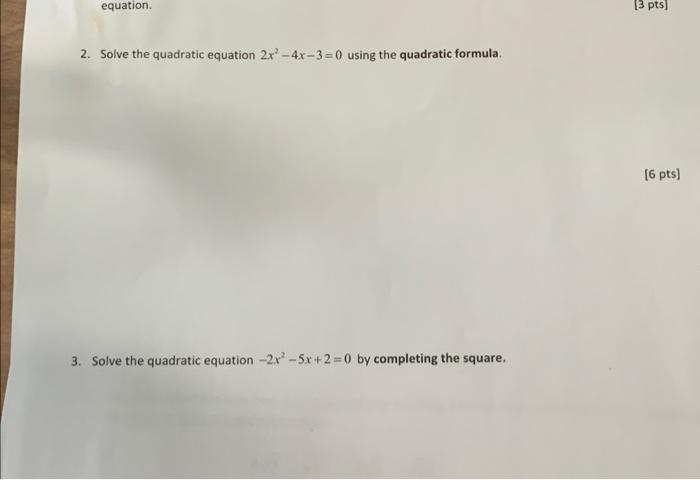 solve x 2 4x 1 0 using quadratic formula