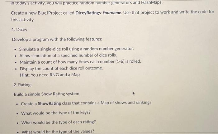 Solved In today's activity, you will practice random number | Chegg.com