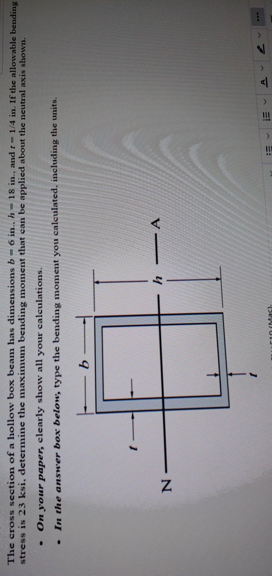 Solved The cross section of a hollow box beam has dimensions | Chegg.com