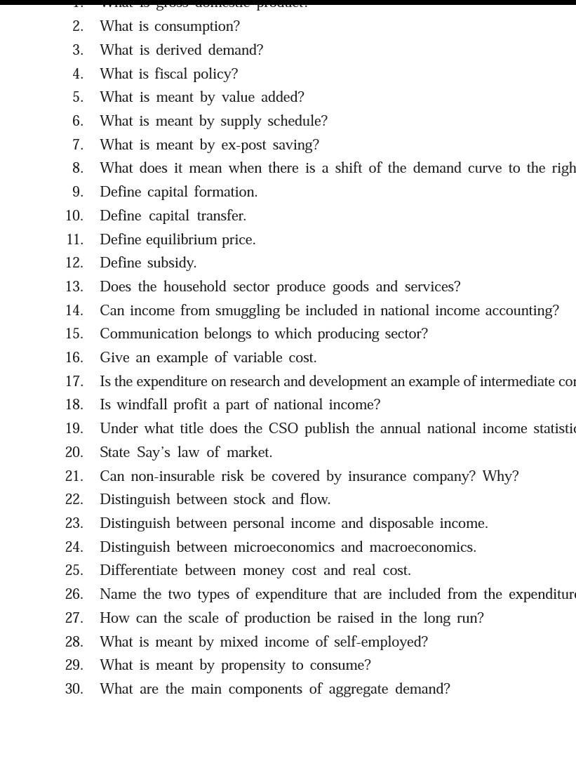 Solved con 2. What is consumption? 3. What is derived | Chegg.com