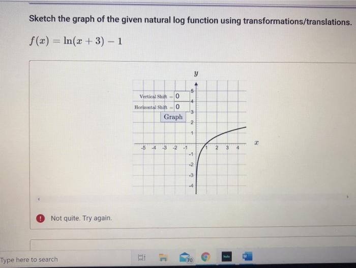 Solved Sketch the graph of the given natural log function | Chegg.com