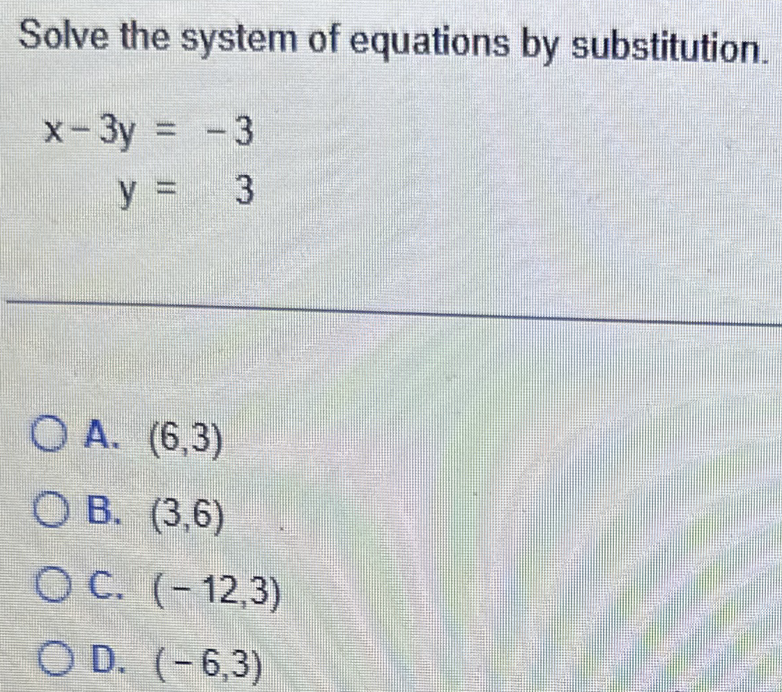 Solved Solve the system of equations by | Chegg.com