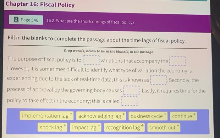 Solved Chapter 16 Fiscal Policy E Page 546 16 2 What Are Chegg