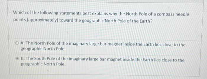 Solved Which of the following statements best explains why | Chegg.com