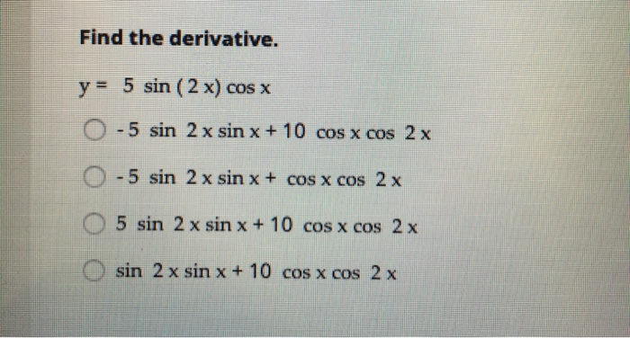 find the derivative of sin x 2 5